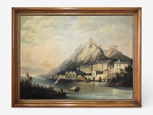 Ölgemälde auf Leinwand – Ansicht der Festung Ehrenbreitstein am Rhein